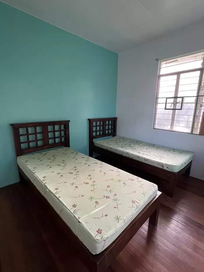 PHP 7,500 Solid wood bed frame with mattress on