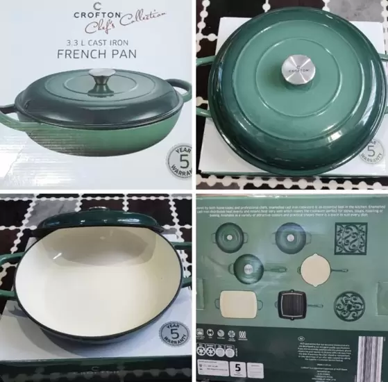 PHP 2,299 Crofton French Pan Cast Iron With Lid 3.3L on